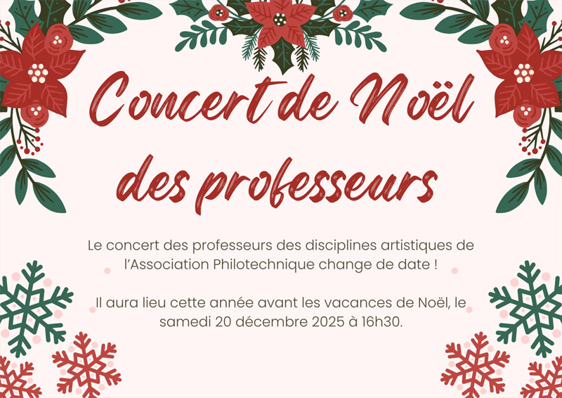 Concert de Nol des professeurs